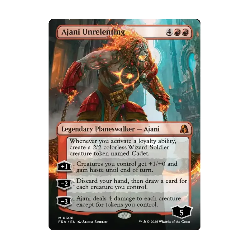 Ajani Unrelenting (Borderless) - Reality Fracture (Near Mint)