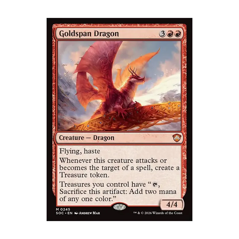 Goldspan Dragon - Secrets of Strixhaven Commander (Near Mint)