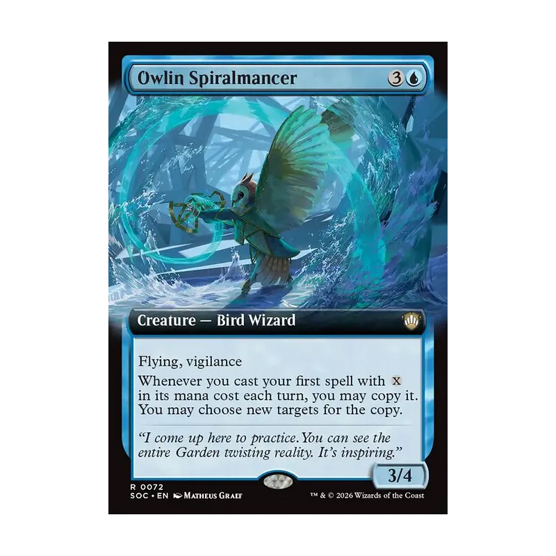Owlin Spiralmancer (Extended Art) - Secrets of Strixhaven Commander (Near Mint)