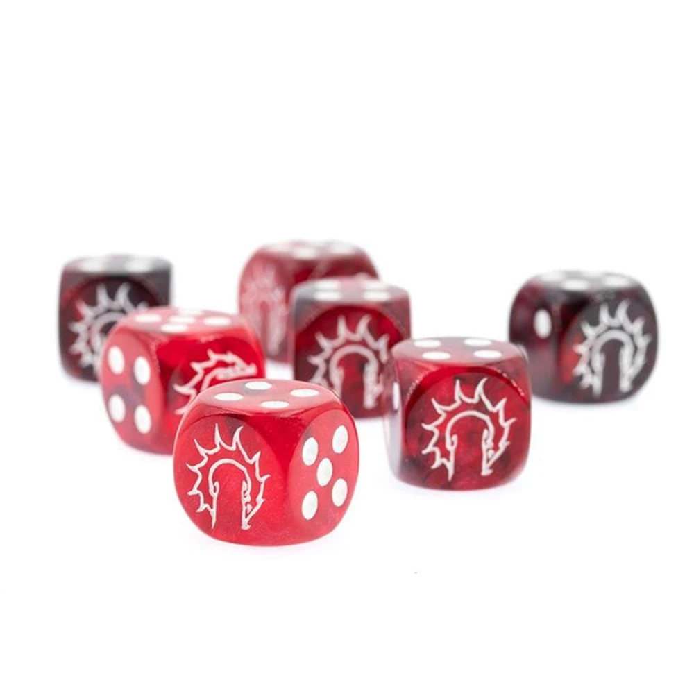 Conquest Marbled Dice: First Blood Logo on Dark Red/Black (Preorder)