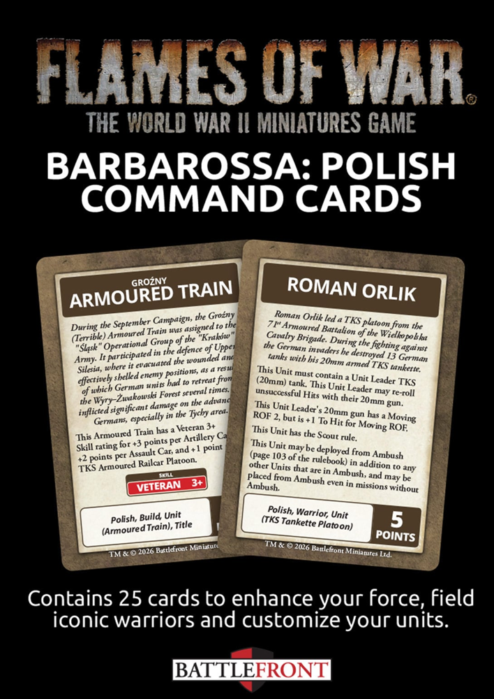 Flames of War WW2: Barbarossa: Polish - Command Cards (Preorder)