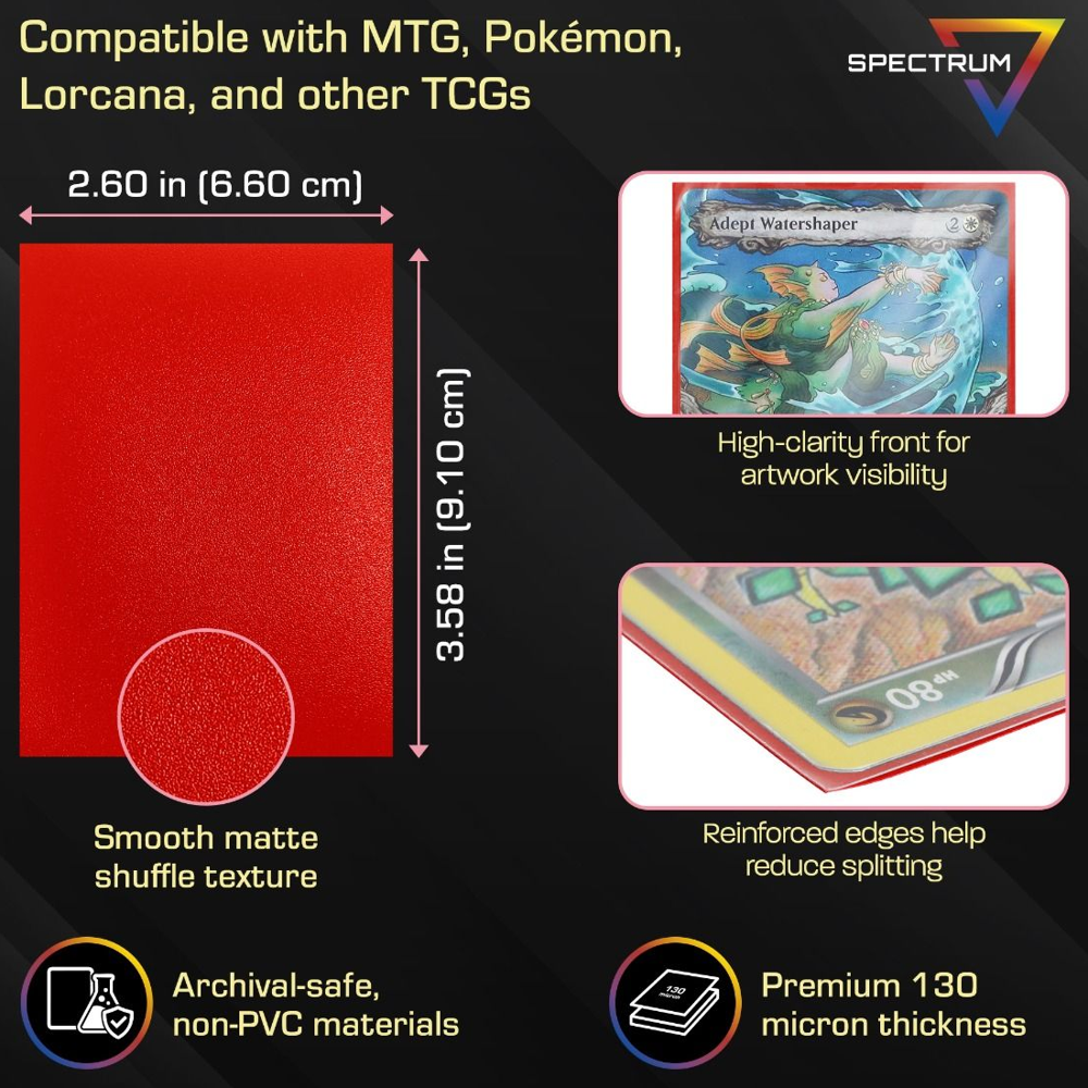 Spectrum: Iridian Matte Sleeves - Red (100) (Preorder)
