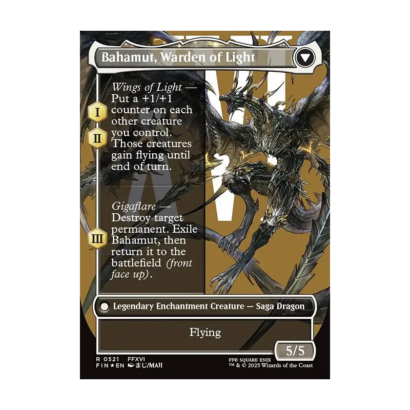 Dion, Bahamut's Dominant // Bahamut, Warden of Light (Borderless) (Surge Foil) - Final Fantasy (Foil Near Mint)