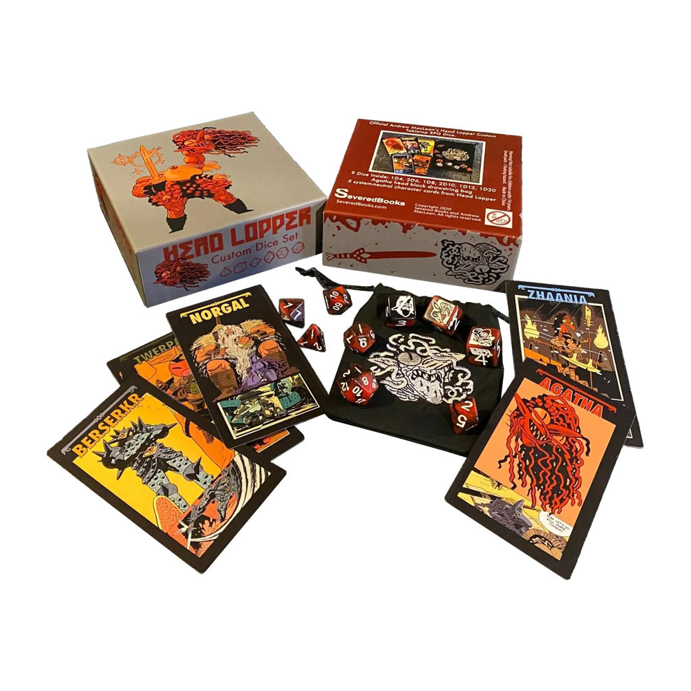 Headlopper: Custom Dice & Card Set (Preorder)