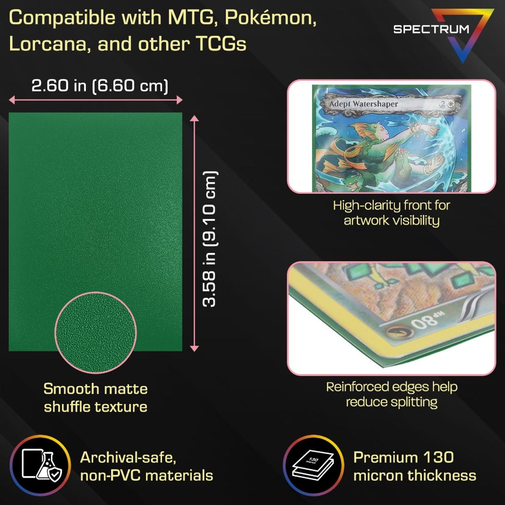 Spectrum: Iridian Matte Sleeves - Green (100) (Preorder)