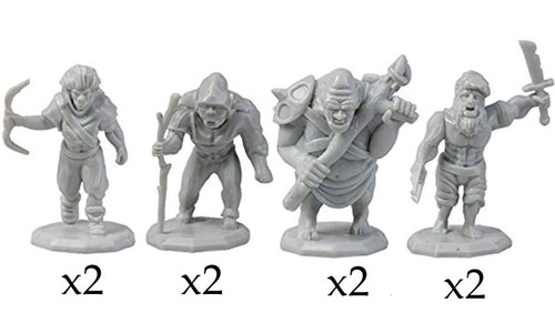 Monster Adventure Minis: Unpainted - Orcs (8) Monster Adventure Minis: Unpainted - Orcs (8)