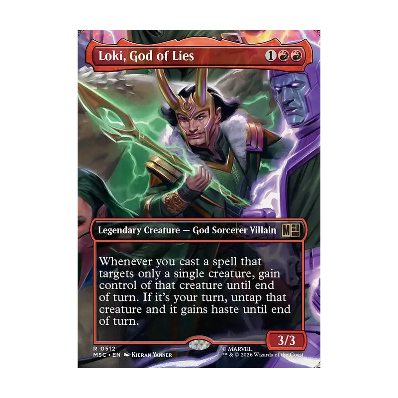 Loki, God of Lies (Borderless) - Marvel Super Heroes Commander (Near Mint)