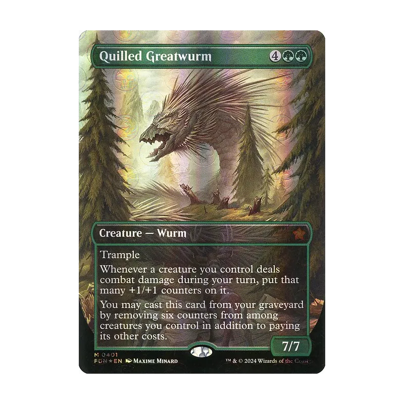 Quilled Greatwurm (Borderless) (Mana Foil) - Foundations (Foil Near Mint)