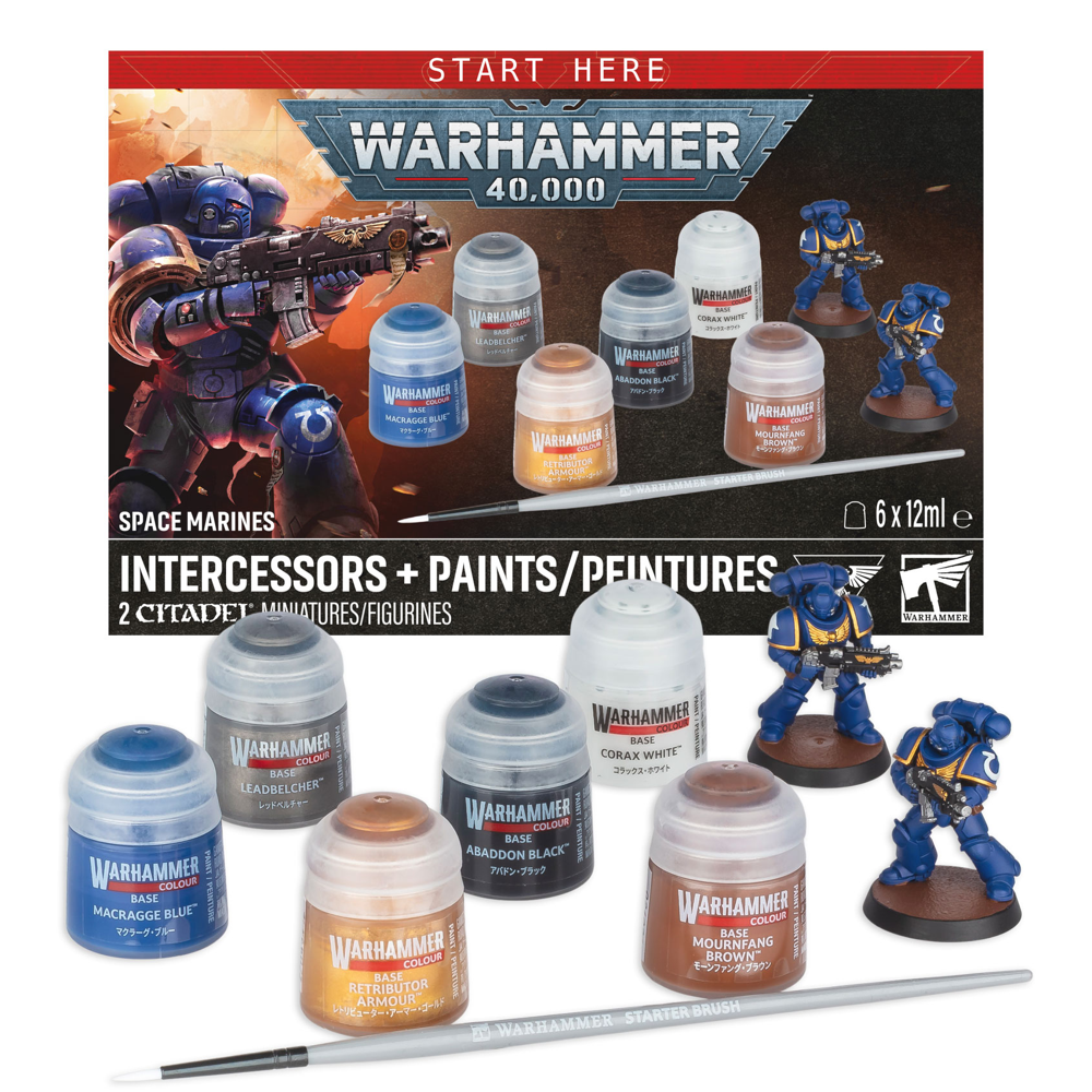 Warhammer 40K: Space Marines - Intercessors + Paints (Preorder)