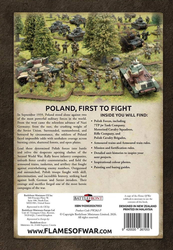 Flames of War WW2: First to Fight - Polish Forces 1939 (New Arrival)