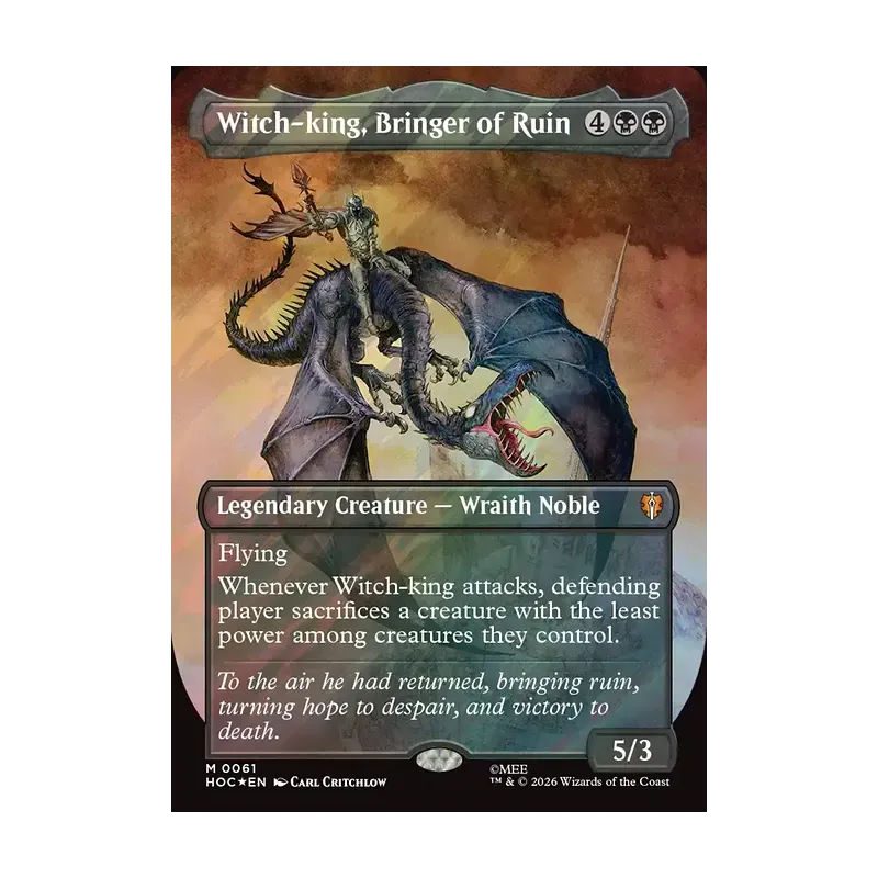 Witch-king, Bringer of Ruin (Borderless) (Surge Foil) - The Hobbit Eternal (Foil Near Mint)