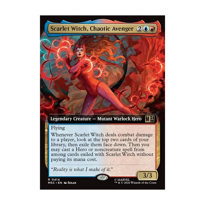 Scarlet Witch, Chaotic Avenger (Extended Art) - Marvel Super Heroes Commander (Near Mint)