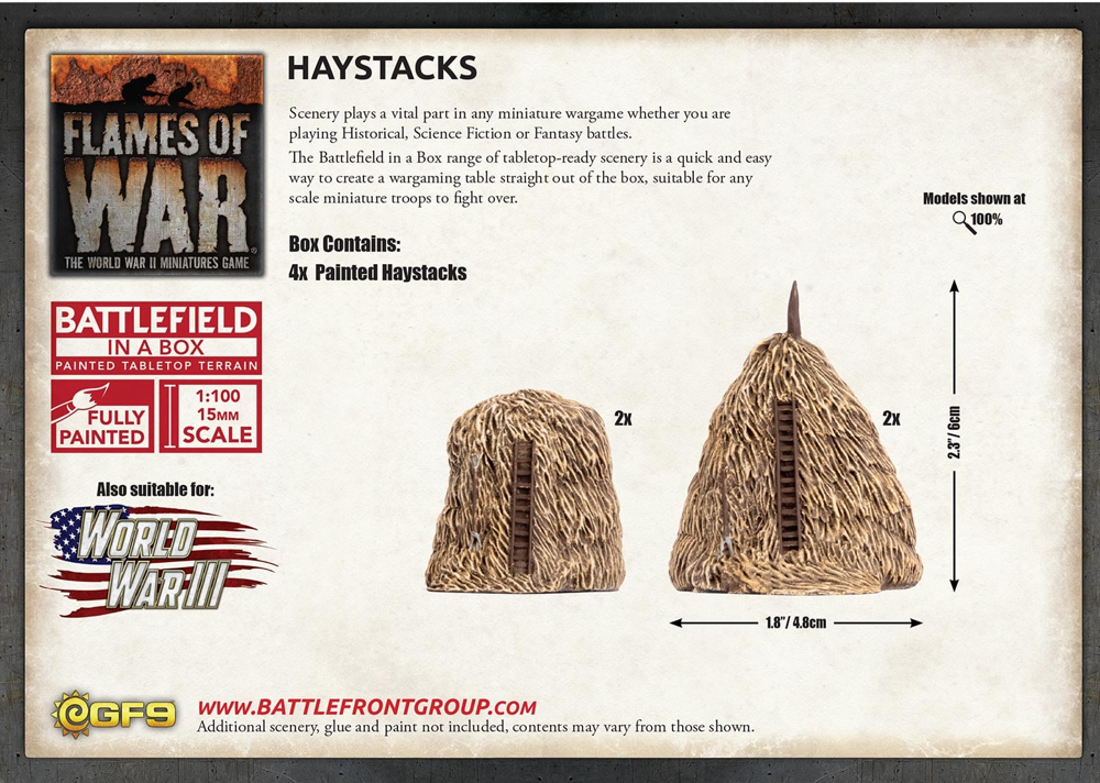 Flames of War: Battlefield in a Box - Haystacks (New Arrival)