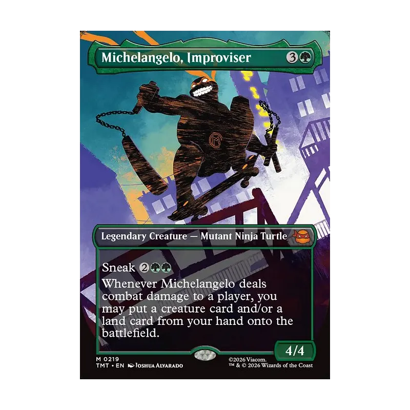 Michelangelo, Improviser (Borderless) - Teenage Mutant Ninja Turtles (Near Mint)