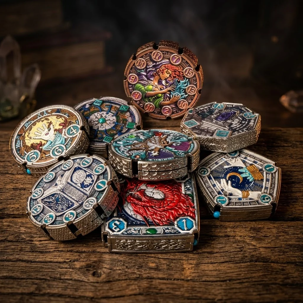 FlipDie Legends Metal Dice Coin Set: Mage (7) (Preorder)