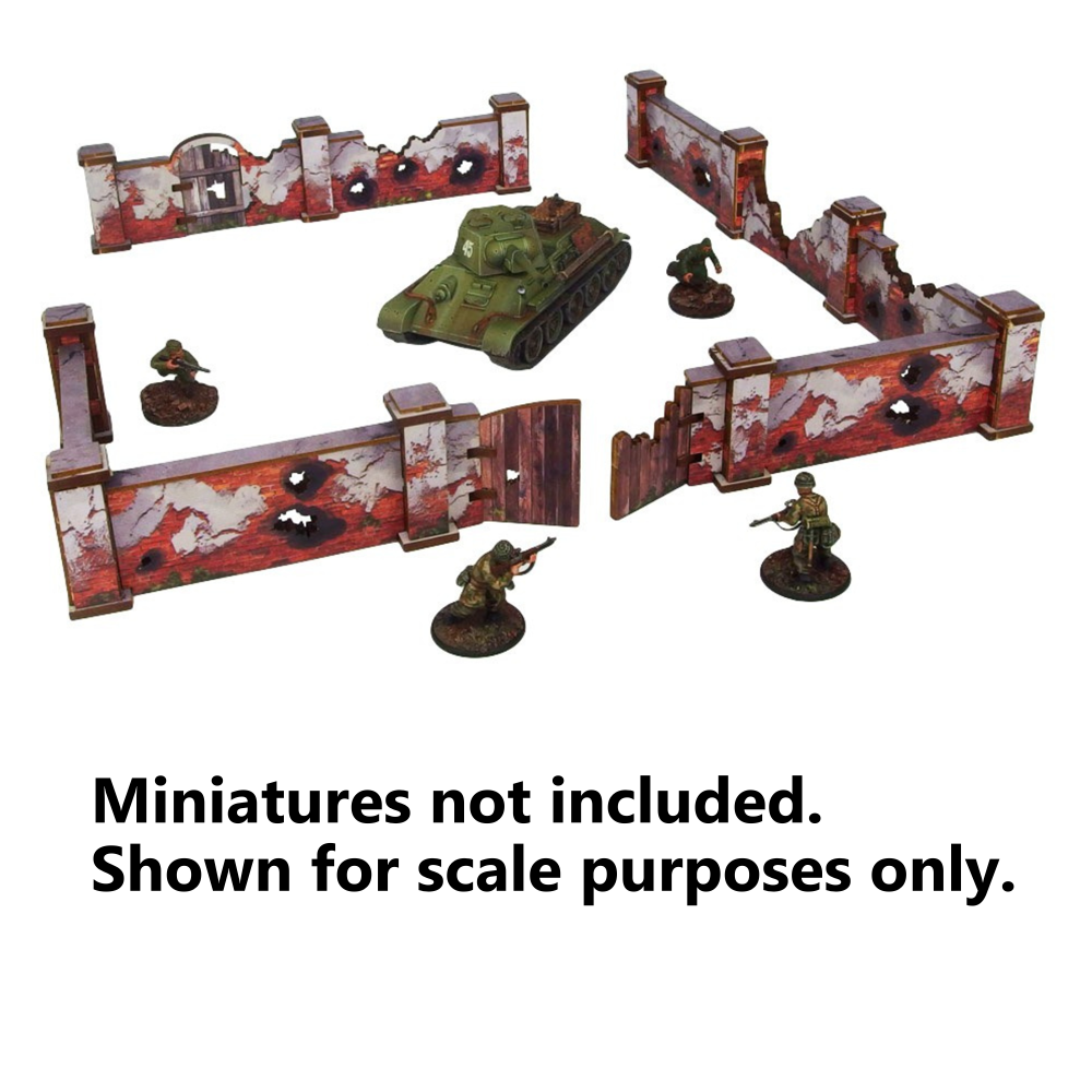 Bolt Action HDF Terrain: WW2 Ostfront Stalingrad - Ruined Walls High (Preorder)