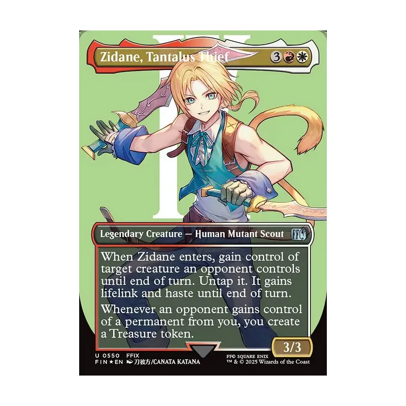 Zidane, Tantalus Thief (Borderless) (Surge Foil) - Final Fantasy (Foil Near Mint)