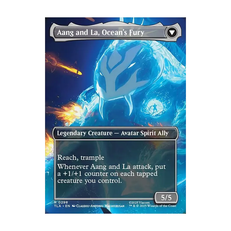 Aang, Swift Savior // Aang and La, Ocean's Fury (0298) (Borderless) - Avatar: The Last Airbender (Near Mint)