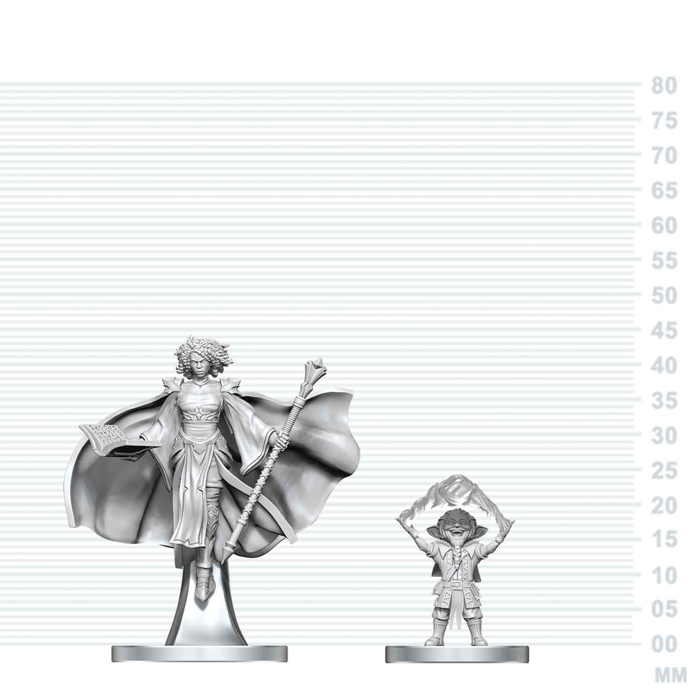 D&D Nolzur's Marvelous Unpainted Minis: Gnome Warlock & Aasimar Wizard (Preorder)