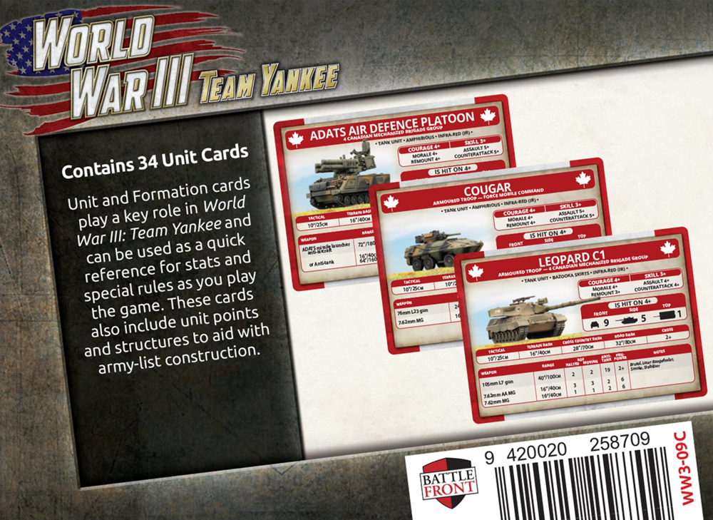 WWIII Team Yankee: Canadian - Unit Card Pack