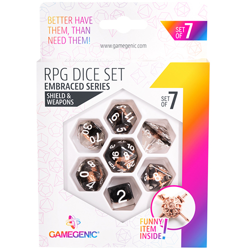 Embraced Series Polyhedral Set: Shield & Weapons (7)