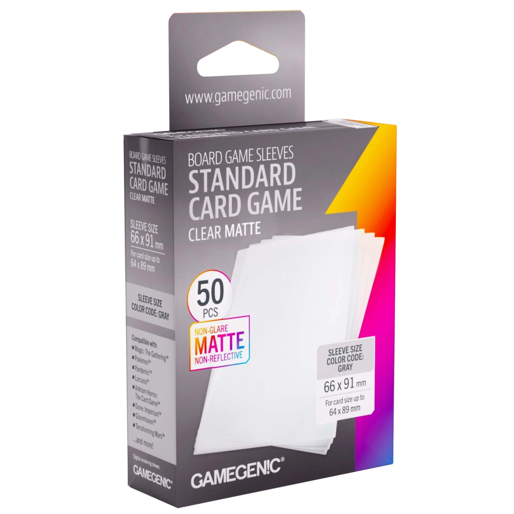 Board Game Sleeves: Standard Card Game - Clear Matte (50) (Preorder)