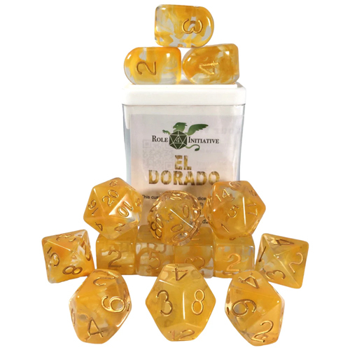 R4I Dice w/Arch'd4: Diffusion - El Dorado w/ Metallic Gold (15) (Last Chance)