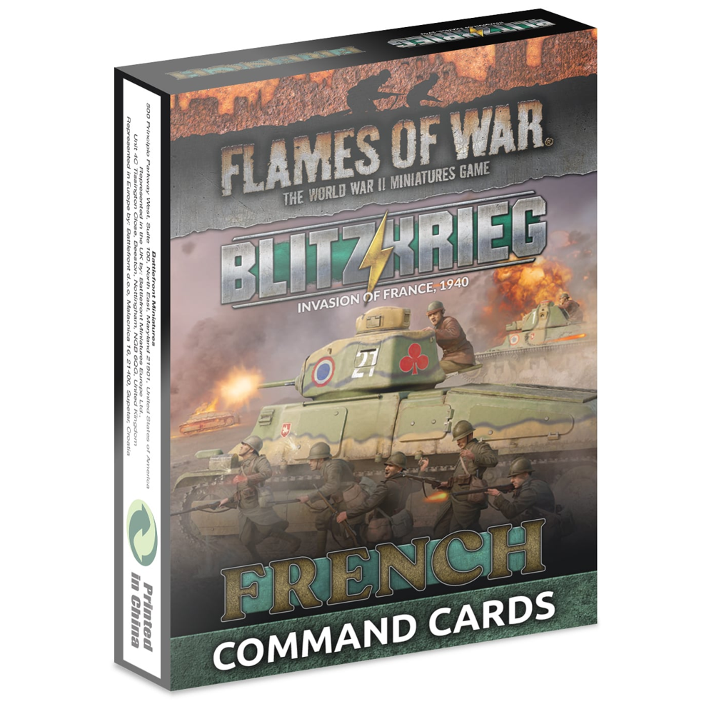 Flames of War WW2: Blitzkrieg: French Command Cards (New Arrival)