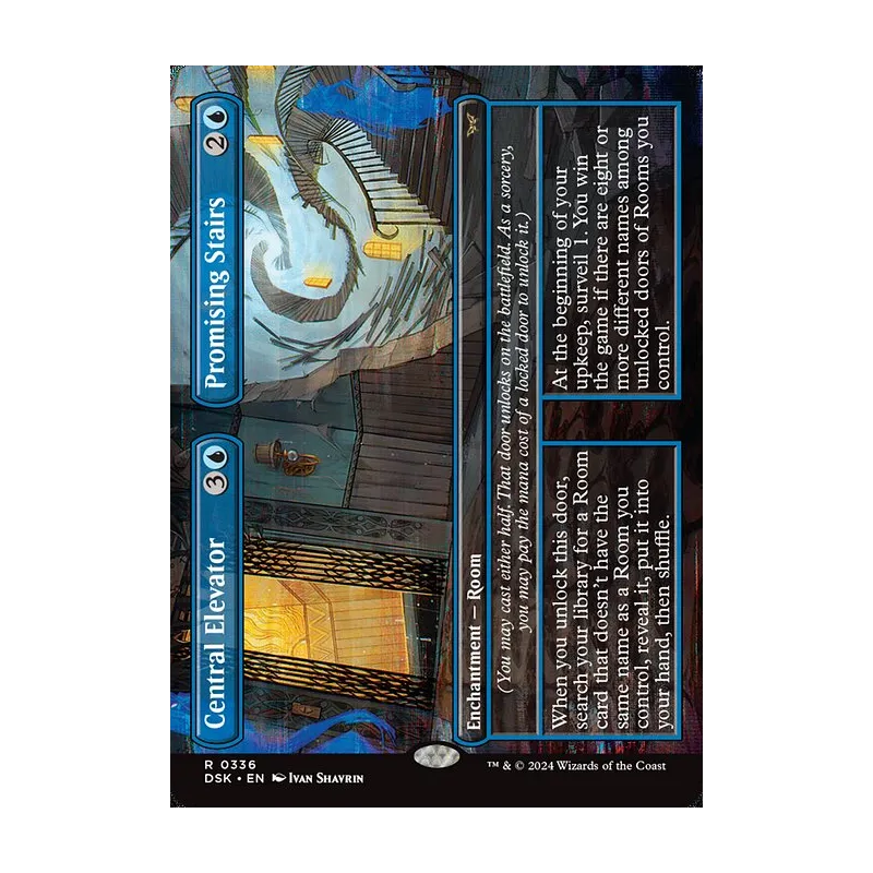 Central Elevator // Promising Stairs (Borderless) - Duskmourn: House of Horror (Near Mint)