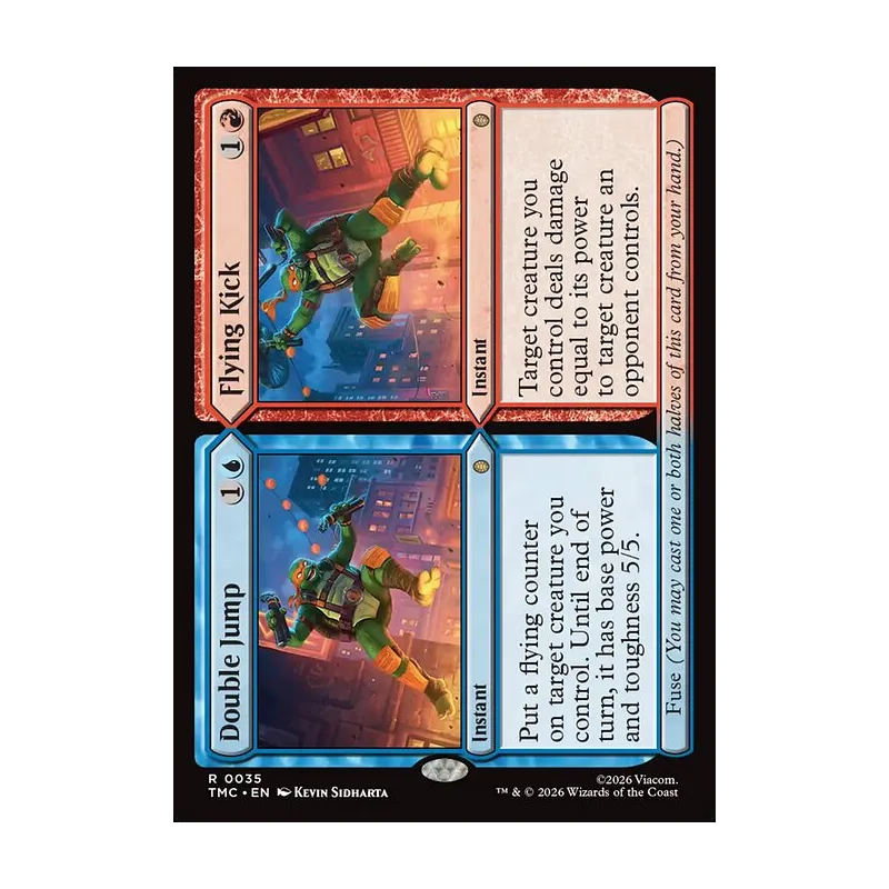 Double Jump // Flying Kick (Surge Foil) - Teenage Mutant Ninja Turtles Commander (Foil Near Mint)