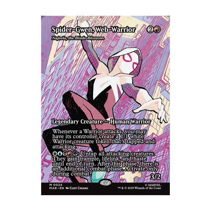 Spider-Gwen, Web-Warrior / Najeela, the Blade-Blossom (Borderless) - Marvel Universe (Foil Near Mint)
