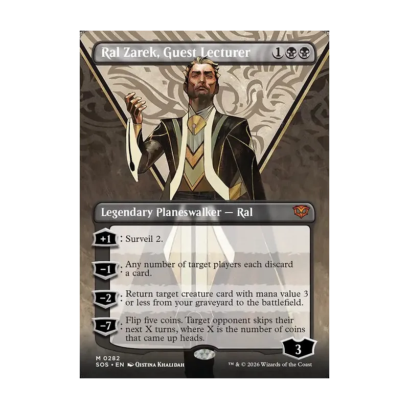 Ral Zarek, Guest Lecturer (Borderless) - Secrets of Strixhaven (Near Mint)
