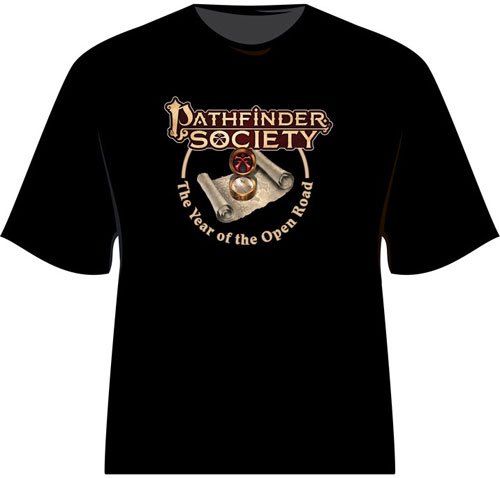 OffWorld Designs T-Shirt: Pathfinder Society - Year of Open Road (Small) (Last Chance)