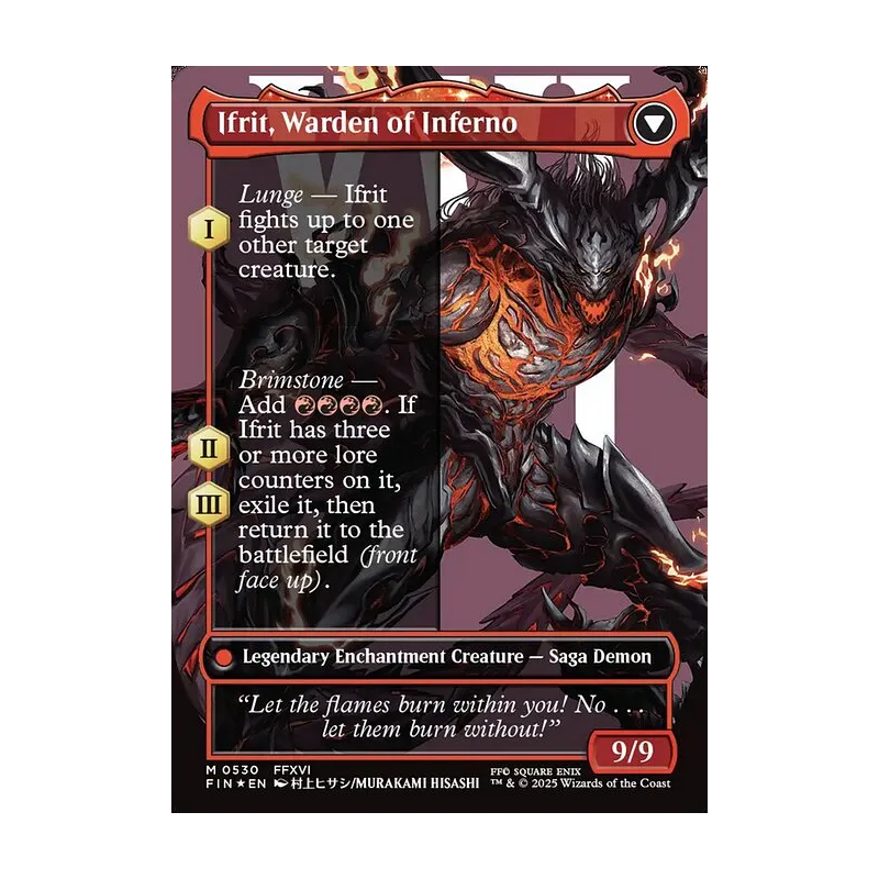 Clive, Ifrit's Dominant // Ifrit, Warden of Inferno (Borderless) (Surge Foil) (0530) - Final Fantasy (Foil Near Mint)