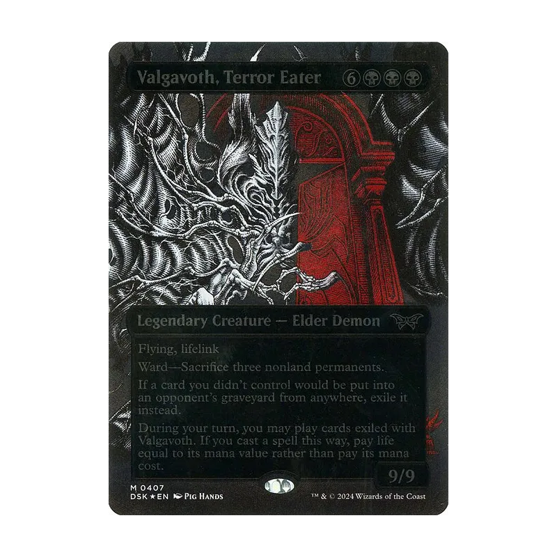 Valgavoth, Terror Eater (Showcase) (Textured Foil) - Duskmourn: House of Horror (Foil Near Mint)