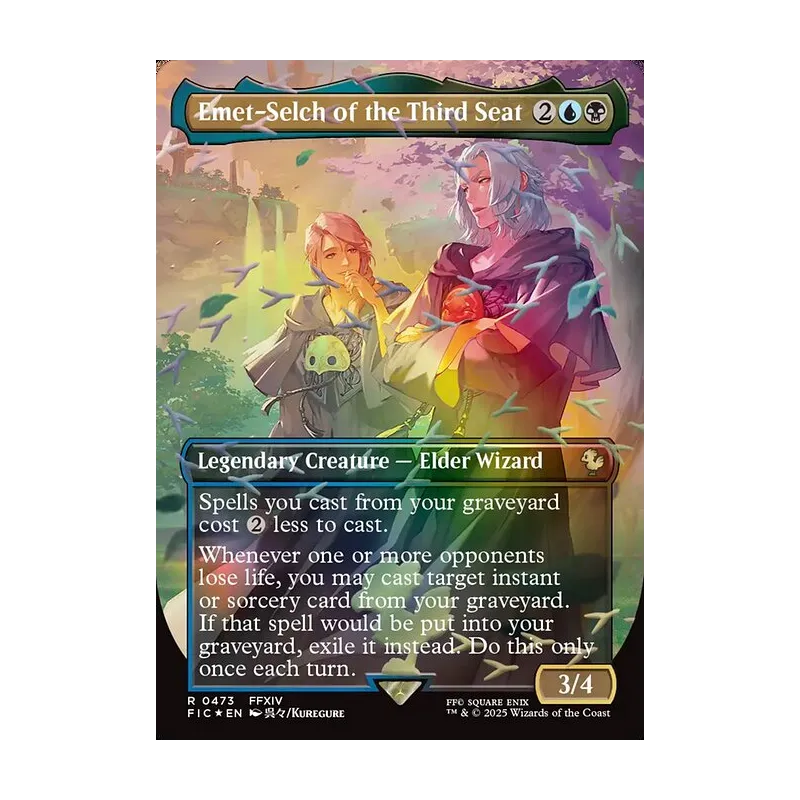 Emet-Selch of the Third Seat (Borderless) (Chocobo Track Foil) - Final Fantasy Commander (Foil Near Mint)