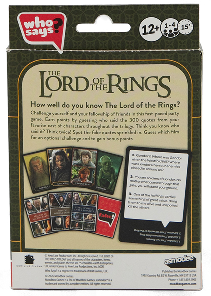 Who Says? Lord of the Rings (New Arrival)