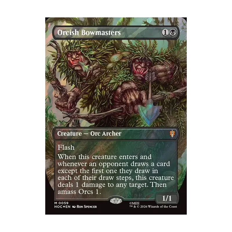 Orcish Bowmasters (Borderless) (Surge Foil) - The Hobbit Eternal (Foil Near Mint)