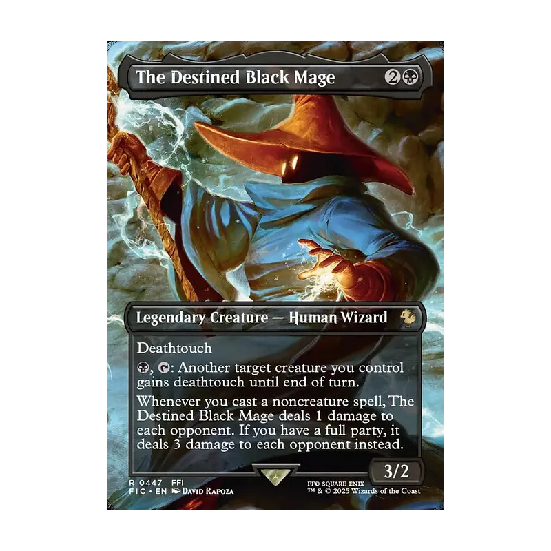 The Destined Black Mage (Borderless) - Final Fantasy Commander (Near Mint)