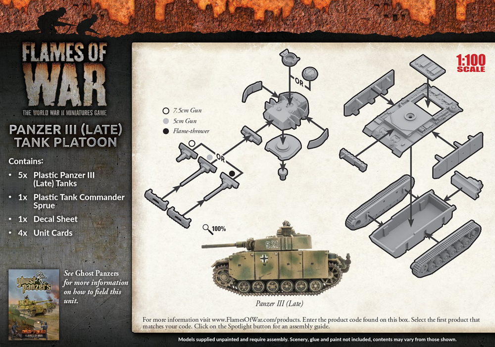 Flames of War WW2: German - Panzer III (Late) Platoon