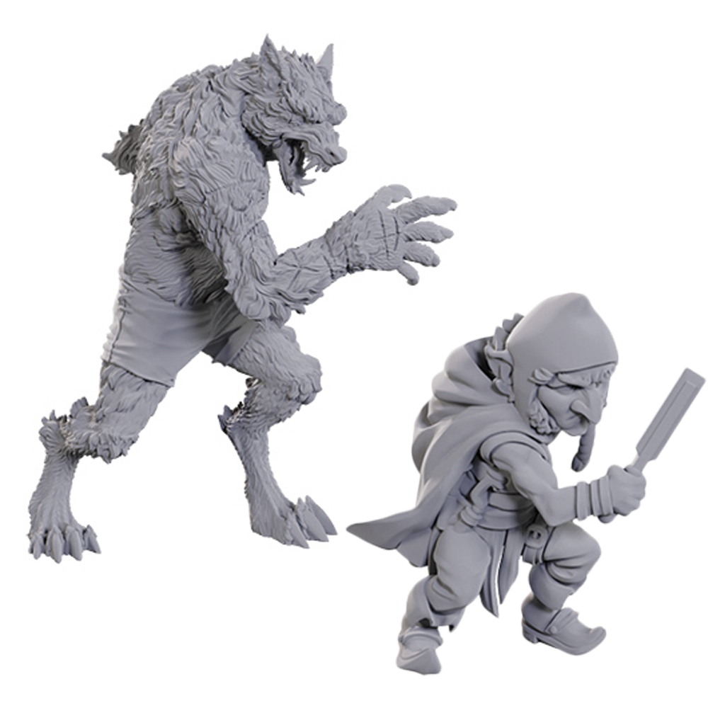 Critical Role Unpainted Minis: Chetney Pock O'Pea & Werewolf