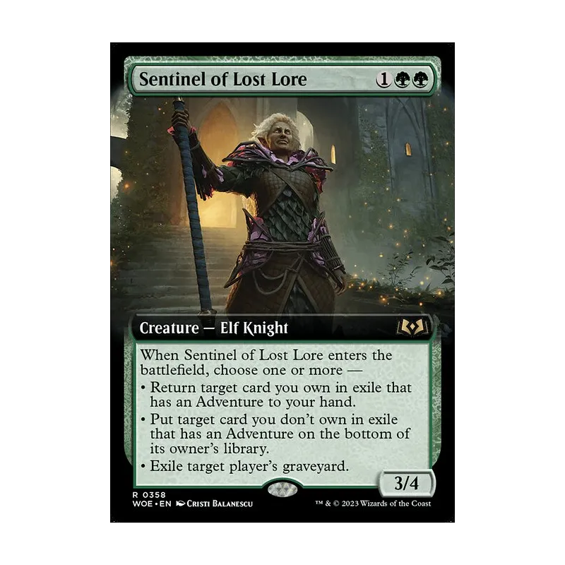 Sentinel of Lost Lore (Extended Art) - Wilds of Eldraine (Near Mint)