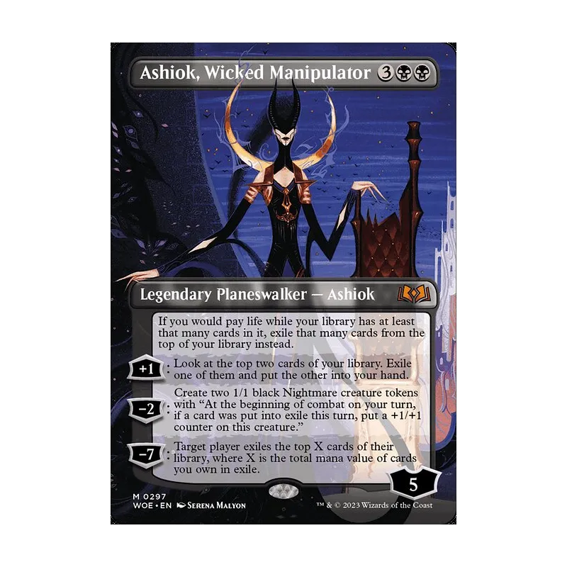 Ashiok, Wicked Manipulator (Borderless) - Wilds of Eldraine (Near Mint)
