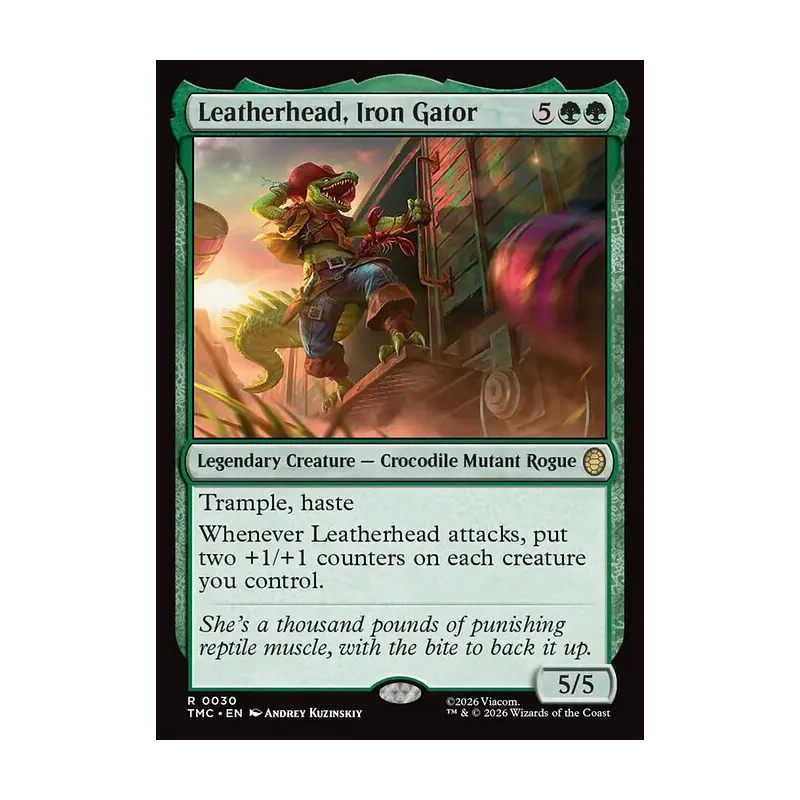 Leatherhead, Iron Gator (Surge Foil) - Teenage Mutant Ninja Turtles Commander (Foil Near Mint)