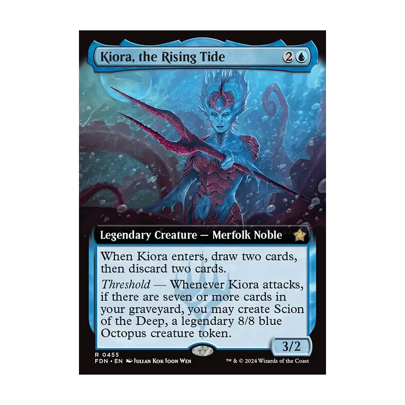 Kiora, the Rising Tide (Extended Art) - Foundations (Near Mint)