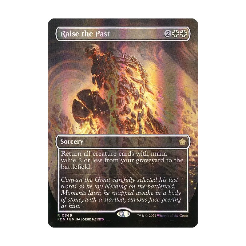 Raise the Past (Borderless) (Mana Foil) - Foundations (Foil Near Mint)
