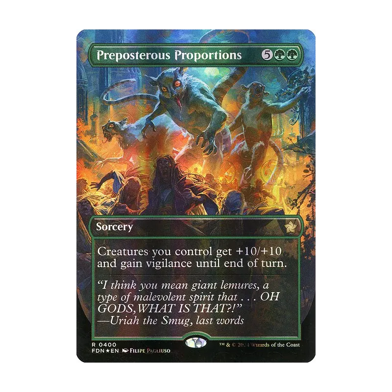 Preposterous Proportions (Borderless) (Mana Foil) - Foundations (Foil Near Mint)
