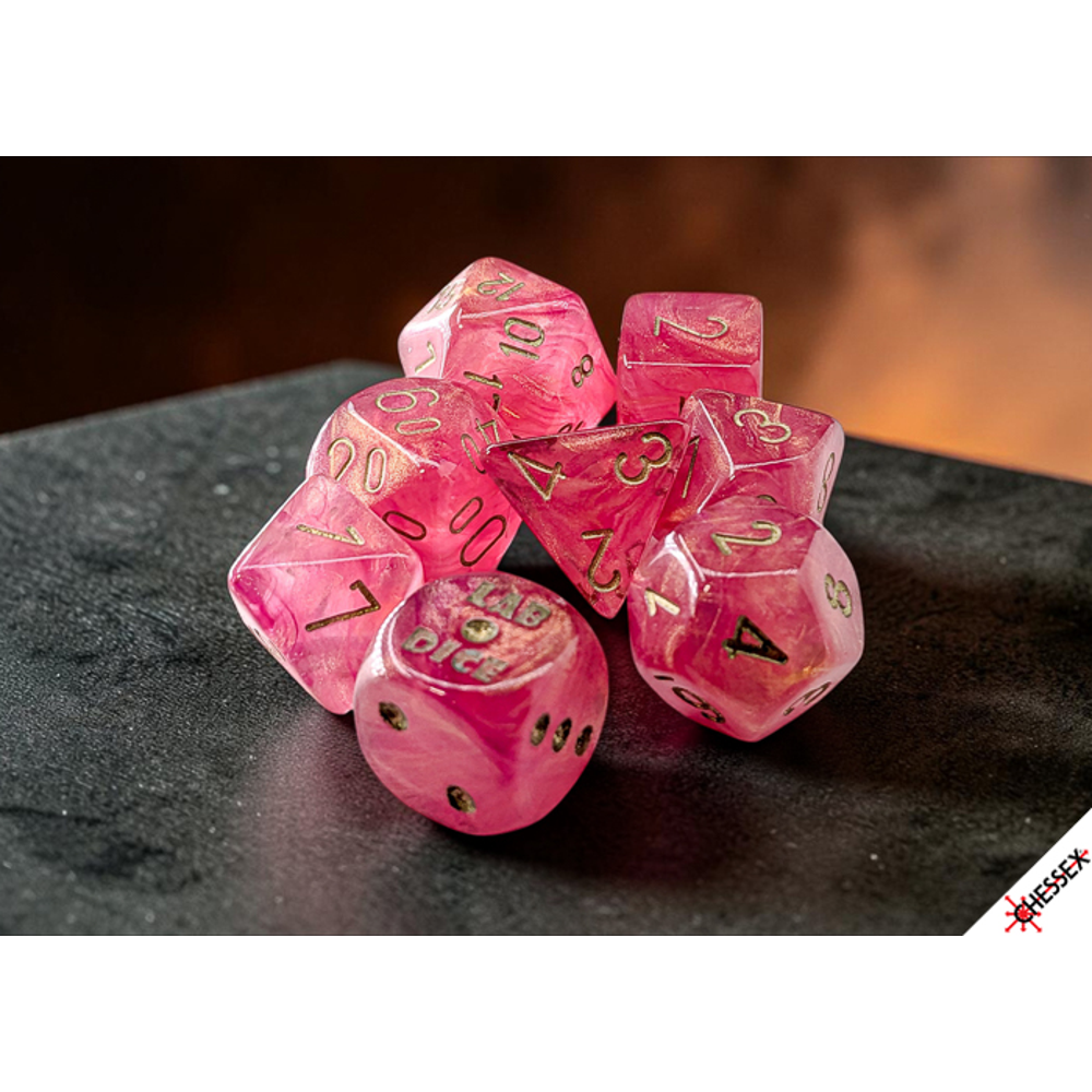 Chessex Lab Series Polyhedral Dice: Shimmer - Ignis/Gold (Preorder)