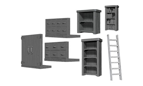 WizKids Deep Cuts Unpainted Minis: W5 Archivist Library