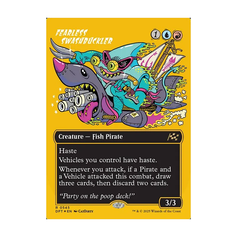 Fearless Swashbuckler (Borderless) (First-Place Foil) - Aetherdrift (Foil Near Mint)